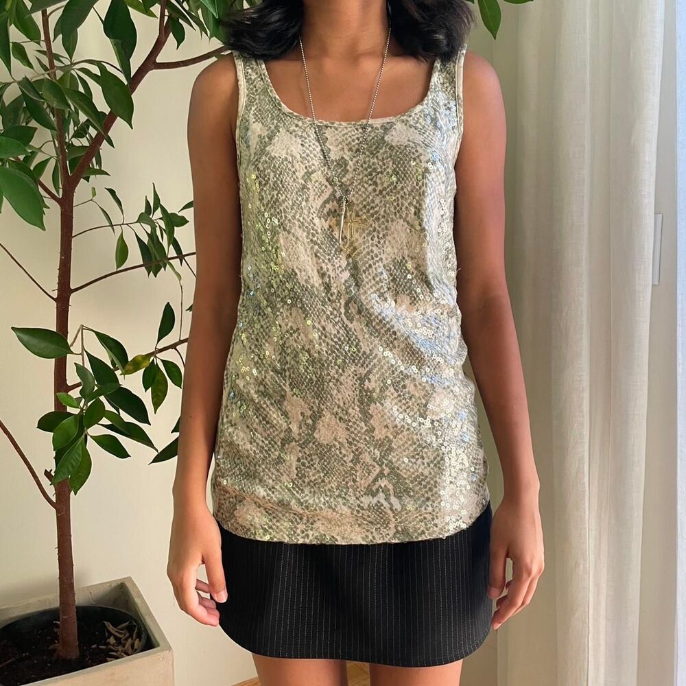 Old-navy Women's Green and White Vest